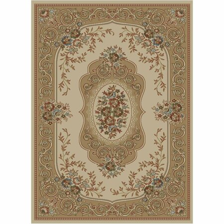 SLEEP EZ 5 ft. 3 in. x 7 ft. 7 in. Home Town Lyon Area Rug - Ivory SL3628283